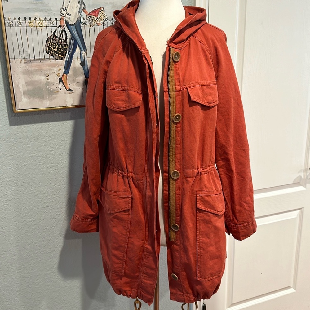 Loft VINTAGE Size Medium Anorak Zip Up Jacket Color: Rust